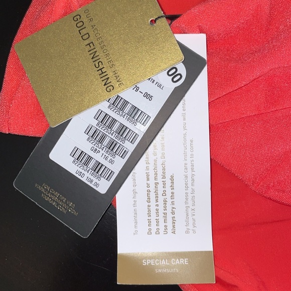 New - Never Worn - ViX - Bikini Bottoms - Jessica H. Pants Full Red Size L - Picture 4 of 6